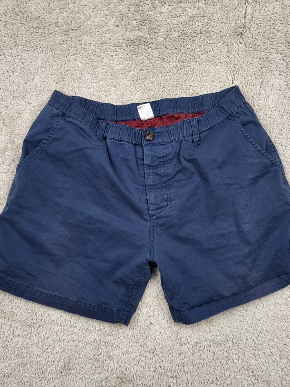WOOF Commando Shorts Mens XL Blue Red Mesh Lined Freeball Chino 5 Inch Inseam